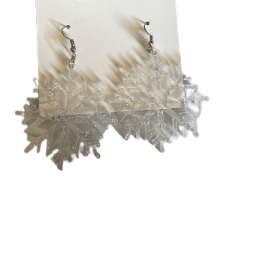 Snowflake earrings - Picture 2 of 2